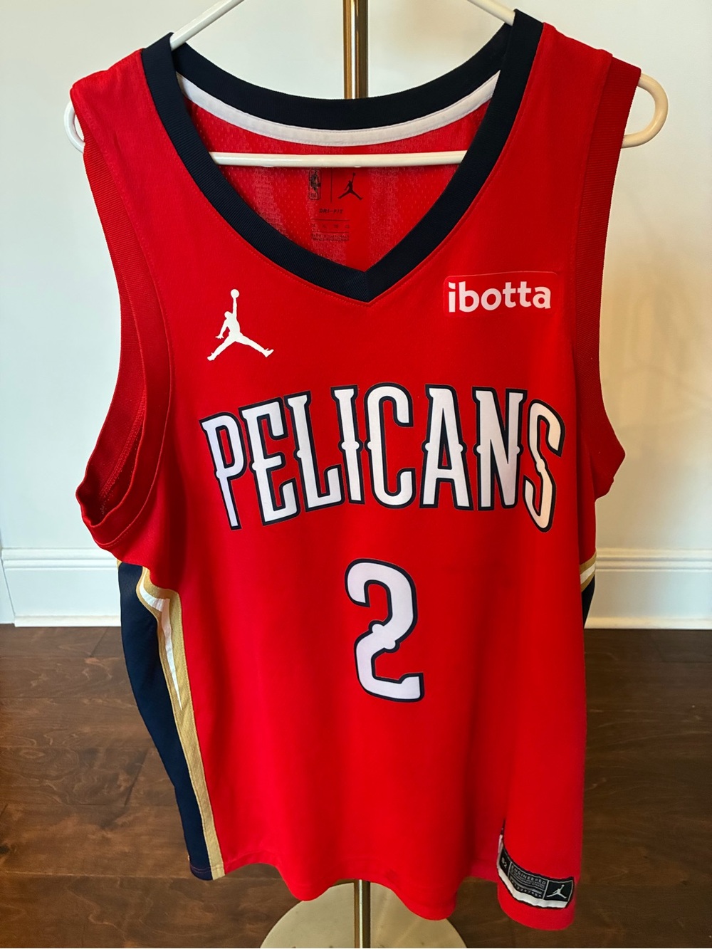 Jordan Lonzo Ball #2 New Orleans Pelicans Swingman Jersey Red XL 52 Ibotta